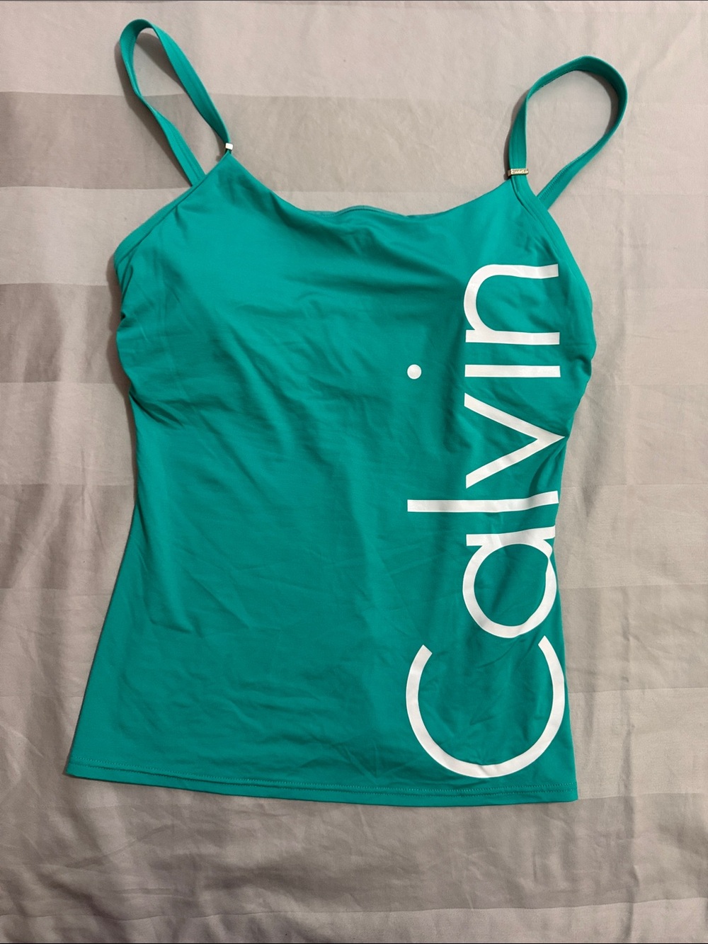Calvin Klein Teal Logo Swim Top
